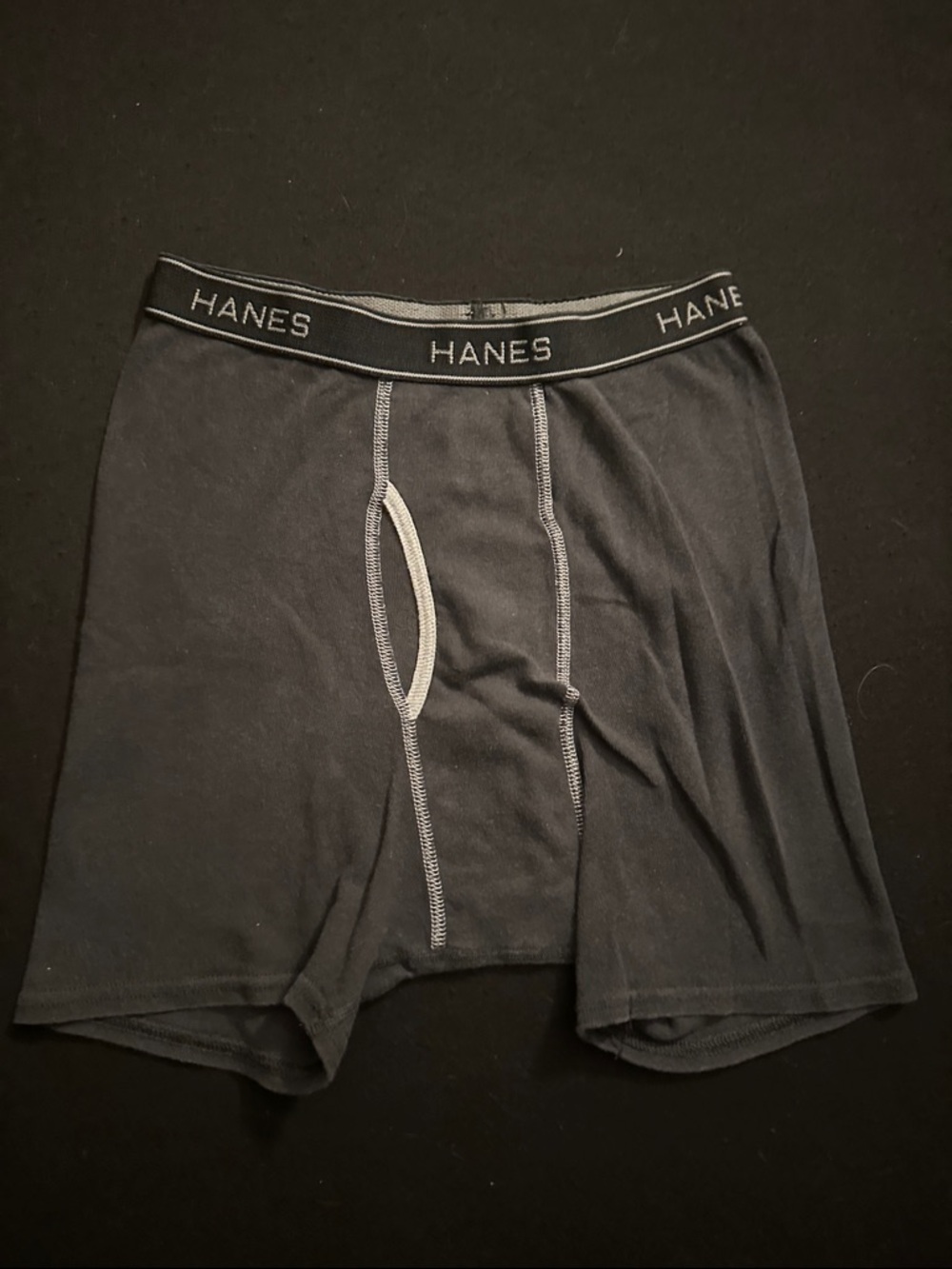 Hanes Men's Black Boxer Briefs with Contrast Stitching